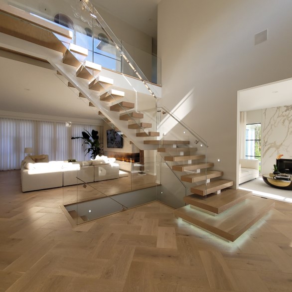 Custom white oak staircase